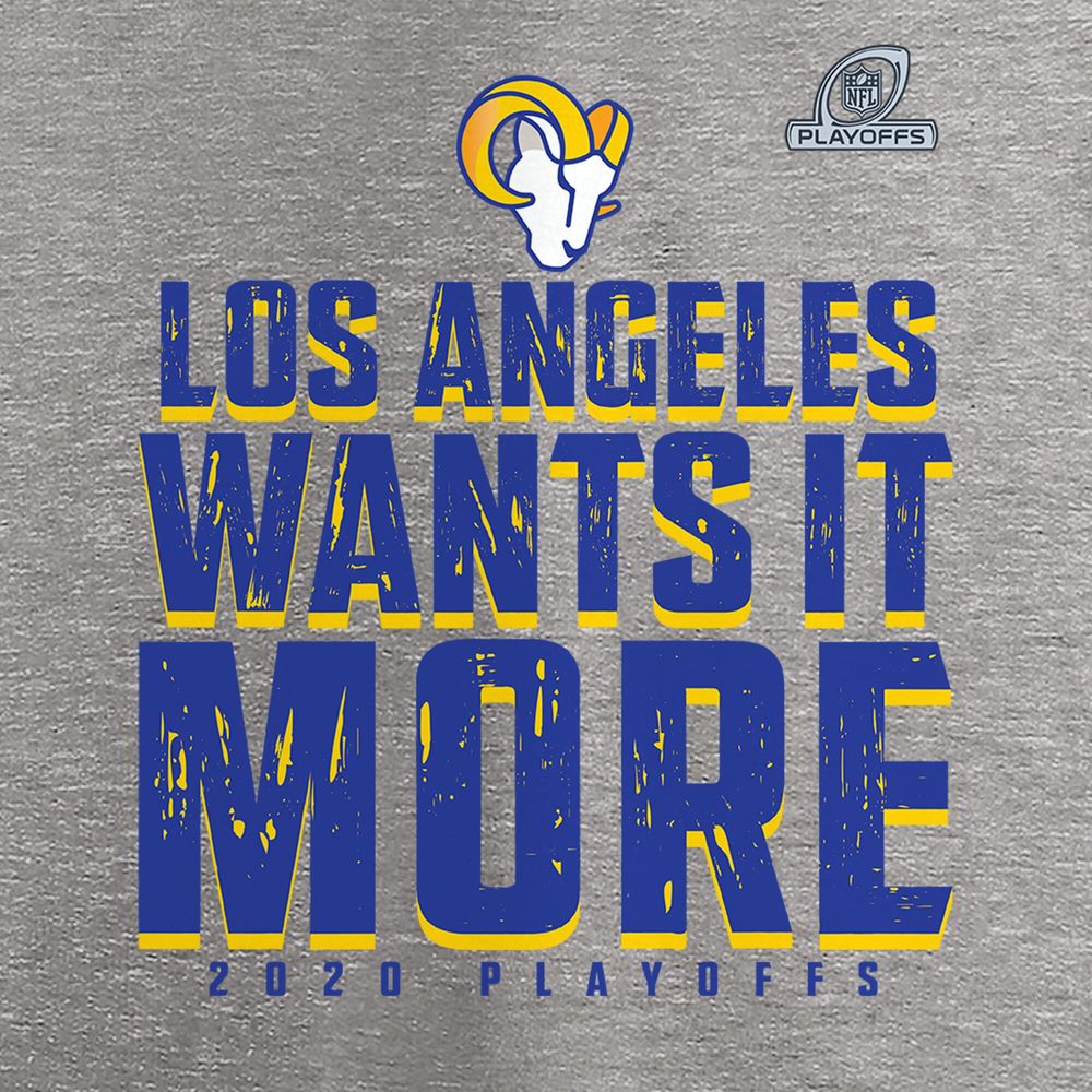 Fanatics Branded Men's Fanatics Branded Ash Los Angeles Rams 2020 NFL  Playoffs Bound