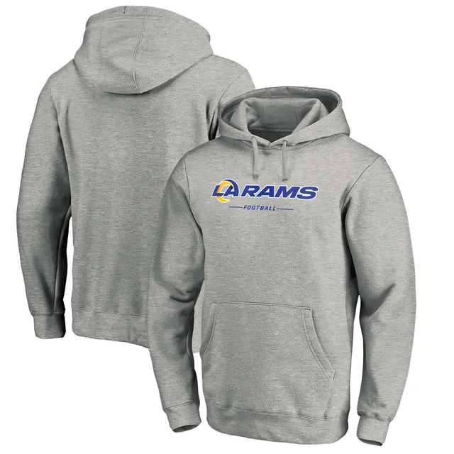 Men's Fanatics Branded Heathered Gray Los Angeles Rams Super Bowl LVI Champions Locker Room Trophy Collection Fitted Pullover Hoodie