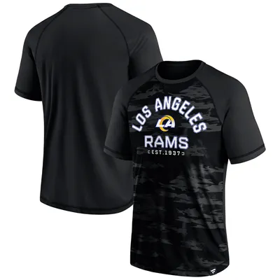 Los Angeles Rams Fanatics Branded Blackout Hail Mary Raglan T-Shirt