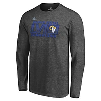 T-shirt à manches longues Fanatics Charcoal Los Angeles Rams Super Bowl LVI Champions Big & Tall Fumble pour hommes