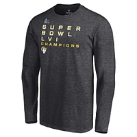 T-shirt à manches longues Fanatics Charcoal Los Angeles Rams Super Bowl LVI Champions Big & Tall Signature Roster pour hommes