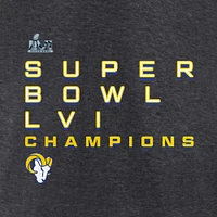 T-shirt à manches longues Fanatics Charcoal Los Angeles Rams Super Bowl LVI Champions Big & Tall Signature Roster pour hommes