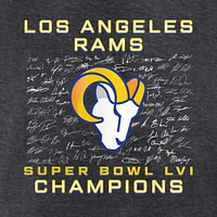 Men's Fanatics Charcoal Los Angeles Rams Super Bowl LVI Champions Big & Tall Signature Roster Long Sleeve T-Shirt