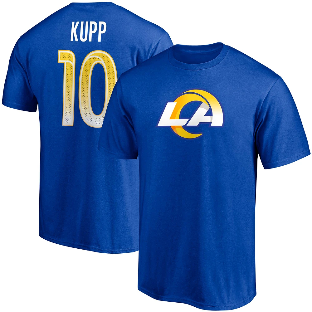 T-shirt avec nom et numéro d'icône du joueur Fanatics Cooper Kupp Royal Los Angeles Rams pour hommes