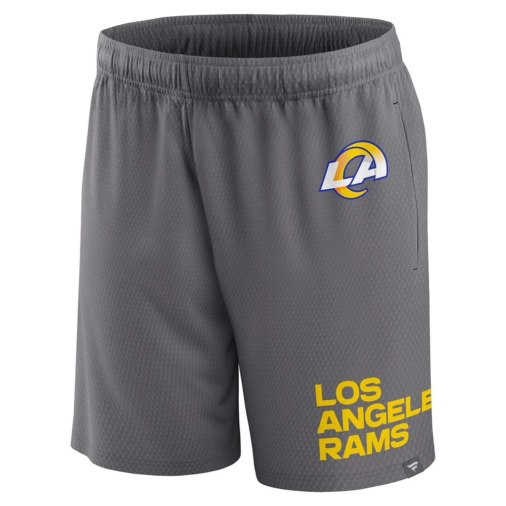 Short Clincher Fanatics gris Los Angeles Rams pour hommes