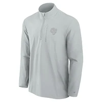 Men's Fanatics Gray Los Angeles Rams Front Office Micro Tonal Quarter-Zip Pullover