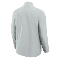 Men's Fanatics Gray Los Angeles Rams Front Office Micro Tonal Quarter-Zip Pullover
