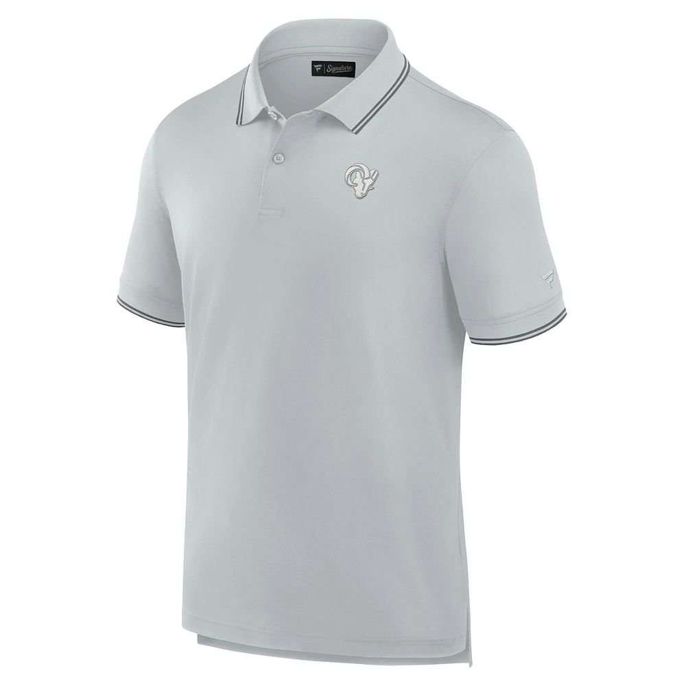 Men's Fanatics Gray Los Angeles Rams Front Office Pique Polo