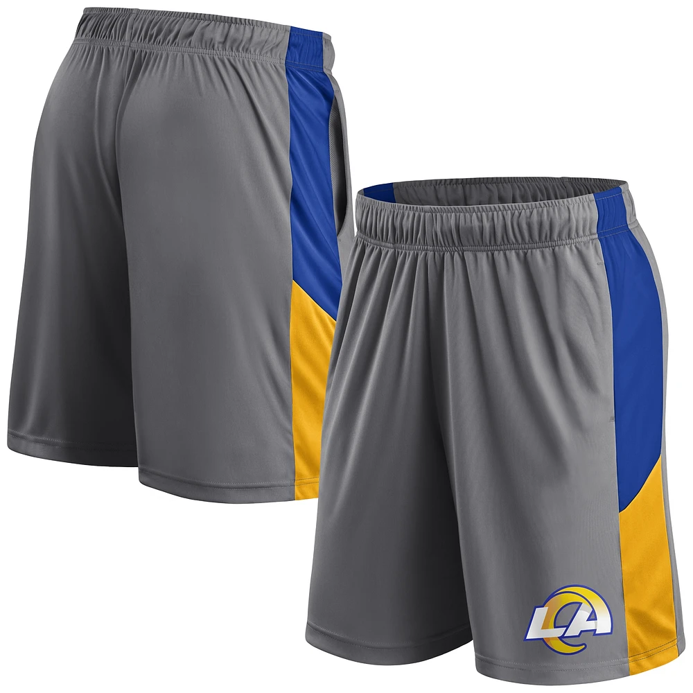 Short gris Fanatics avec logo des Rams de Los Angeles pour hommes