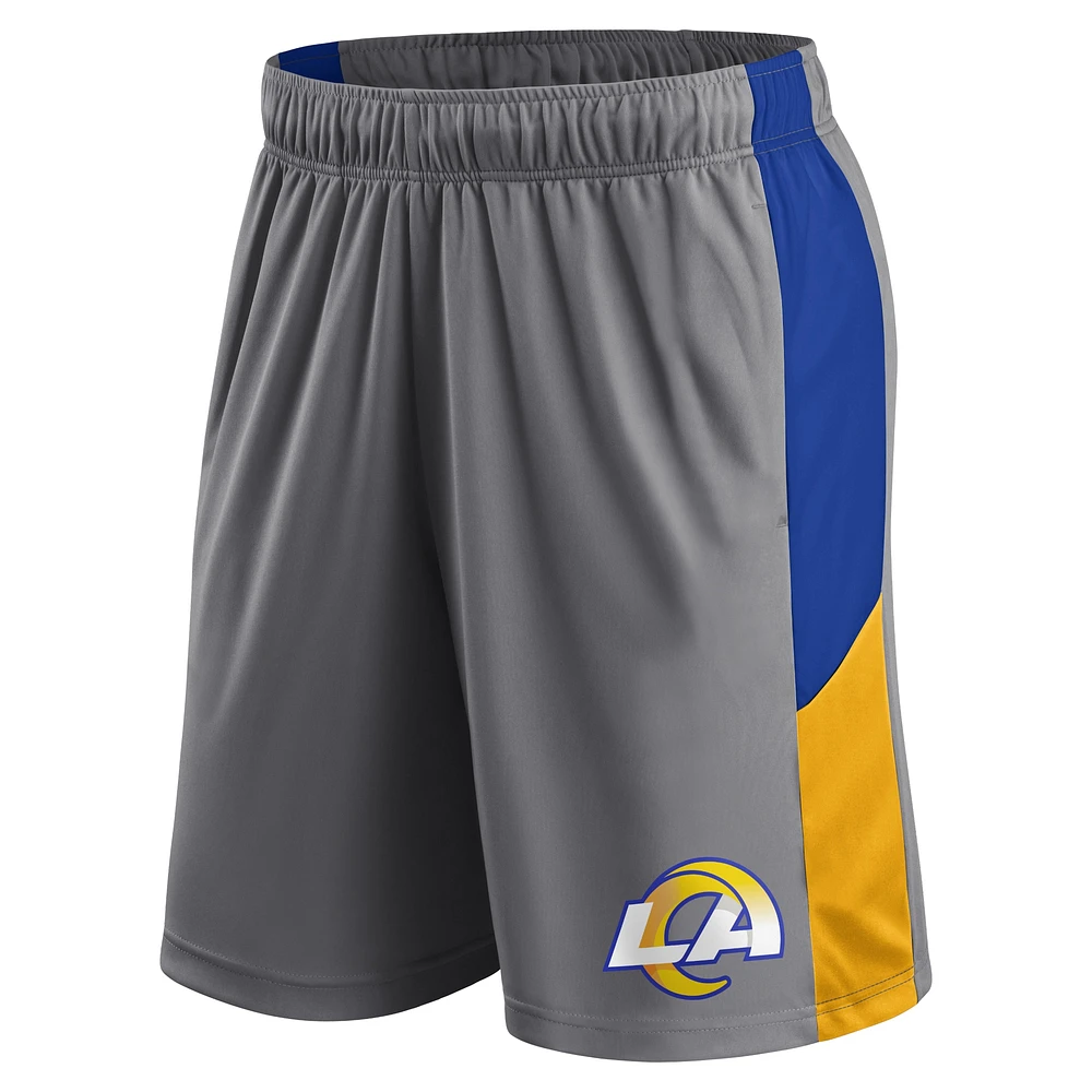 Short gris Fanatics avec logo des Rams de Los Angeles pour hommes