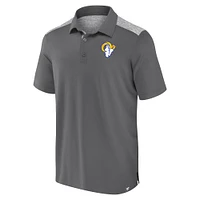 Polo Long Shot Fanatics gris Los Angeles Rams pour hommes