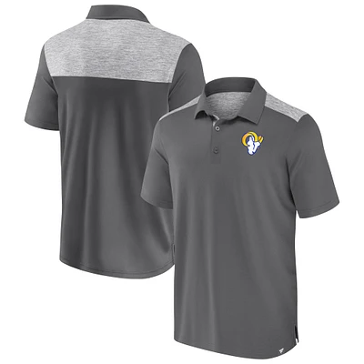 Polo Long Shot Fanatics gris Los Angeles Rams pour hommes