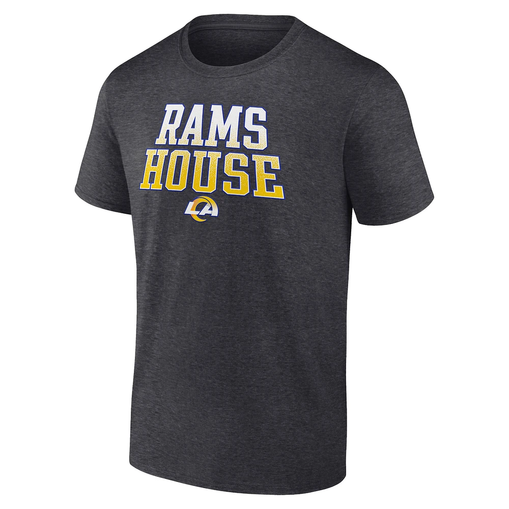 T-shirt tendance Fanatics Heather Charcoal Los Angeles Rams Big & Tall House pour hommes