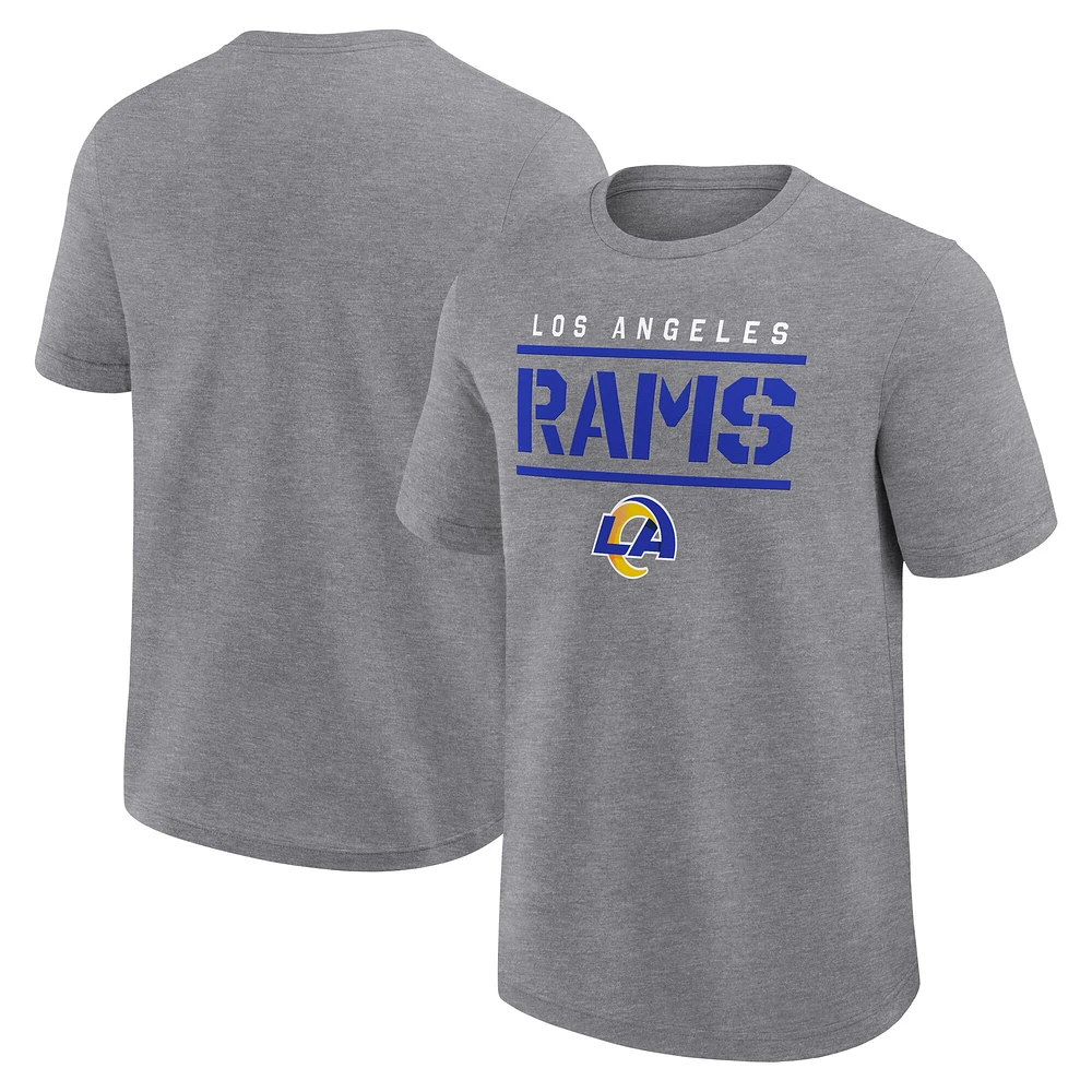 Men's Fanatics Heather Gray Los Angeles Rams Big & Tall Top Notch T-Shirt