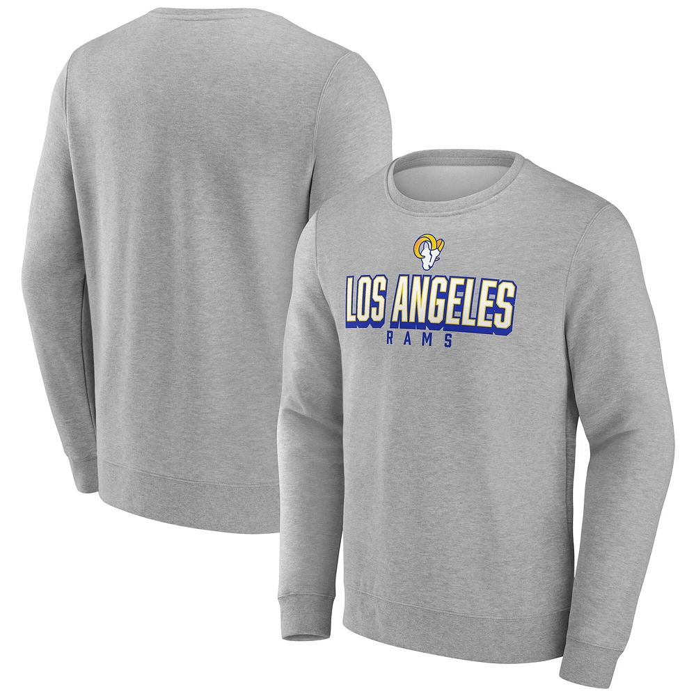 Men's Fanatics Heather Gray Los Angeles Rams Bold Move Pullover Sweatshirt