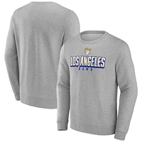 Men's Fanatics Heather Gray Los Angeles Rams Bold Move Pullover Sweatshirt