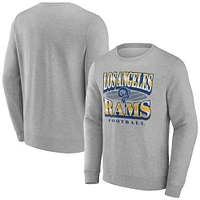 Men's Fanatics Heather Gray Los Angeles Rams Chance Throwback Fleece Pullover Sweatshirt