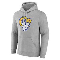 Men's Fanatics Heather Gray Los Angeles Rams Deliver Fleece Pullover Hoodie