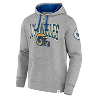 Sweat à capuche enfiler Fanatics Heather Grey Los Angeles Rams Label Maker pour hommes