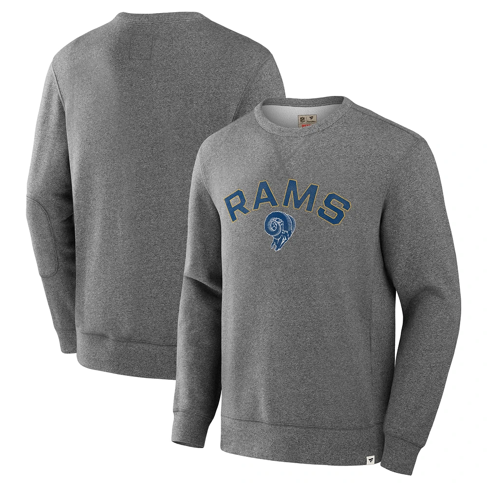 Men's Fanatics  Heather Gray Los Angeles Rams Loop Terry Pullover Sweatshirt