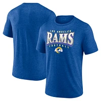 Men's Fanatics Heather Royal Los Angeles Rams Divided Warp Tri-Blend T-Shirt