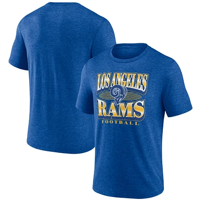 Men's Fanatics Heather Royal Los Angeles Rams Extreme Tackle Tri-Blend T-Shirt