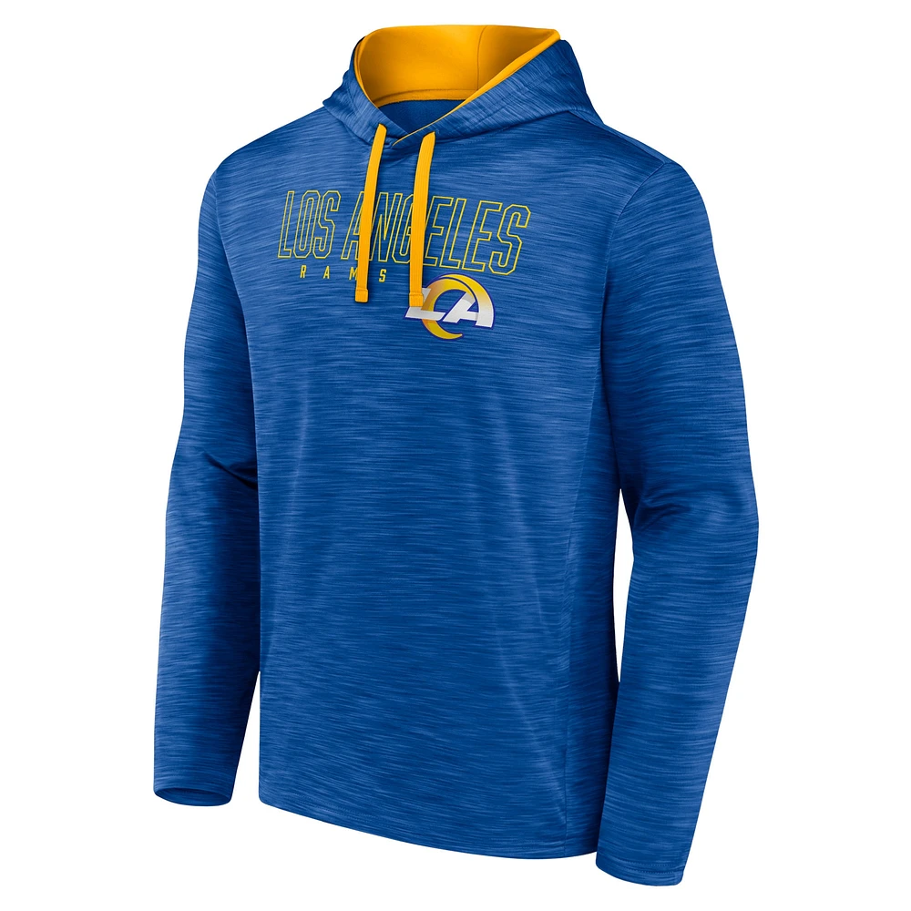 Men's Fanatics Heather Royal Los Angeles Rams Hook and Ladder Pullover Hoodie