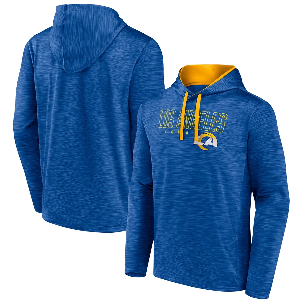 Men's Fanatics Heather Royal Los Angeles Rams Hook and Ladder Pullover Hoodie