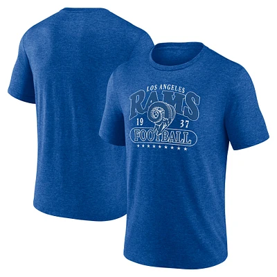 T-shirt rétro officiel pour homme Fanatics Heather Royal Los Angeles Rams