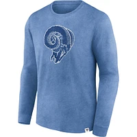 Men's Fanatics  Heather Royal Los Angeles Rams Washed Primary Long Sleeve T-Shirt