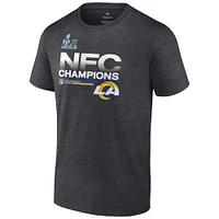 T-shirt de la collection Trophée des vestiaires champions NFC Rams Los Angeles Fanatics Heathered Charcoal pour hommes 2021