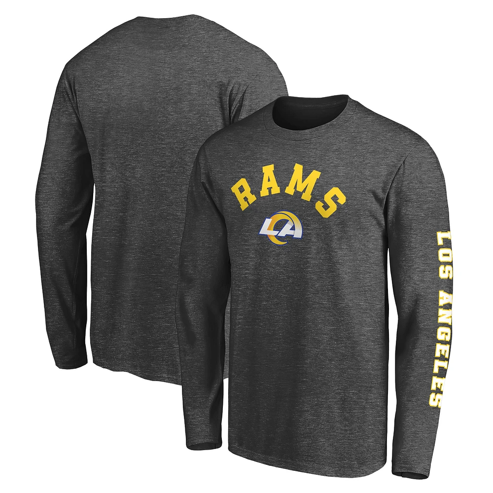 T-shirt à manches longues Fanatics Heathered Charcoal Los Angeles Rams Big & Tall City pour hommes