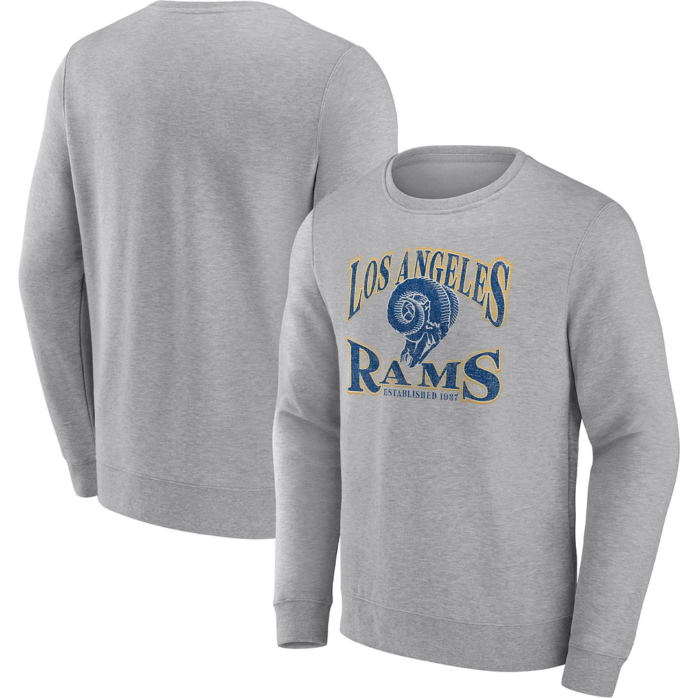 Sweat-shirt à capuche Fanatics Heathered Charcoal pour hommes, Los Angeles Rams, Playability