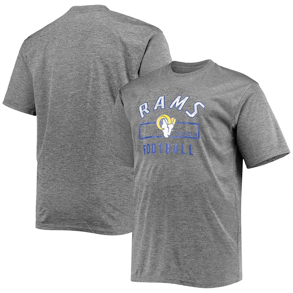 T-shirt de l'équipe Big & Tall Fanatics gris chiné des Los Angeles Rams pour hommes