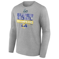 Fanatics pour hommes gris chiné Los Angeles Rams Super Bowl LVI Champions Locker Room Trophy Collection T-shirt à manches longues