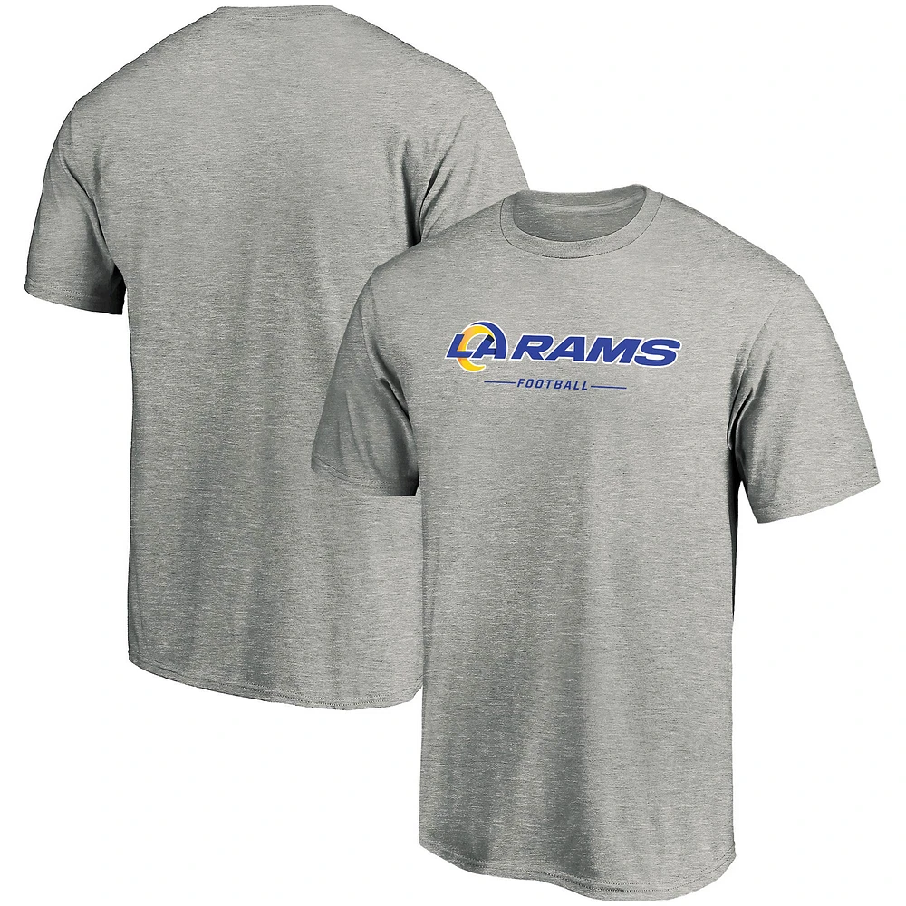 T-shirt avec logo Fanatics gris chiné de l'équipe des Rams Los Angeles pour hommes