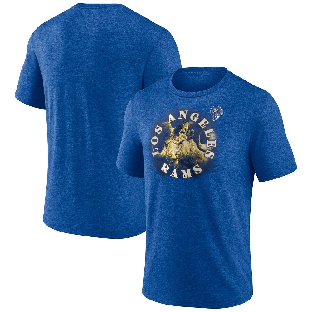 T-shirt à trois mélanges Fanatics Heathered Royal Los Angeles Rams Sporting Chance pour hommes