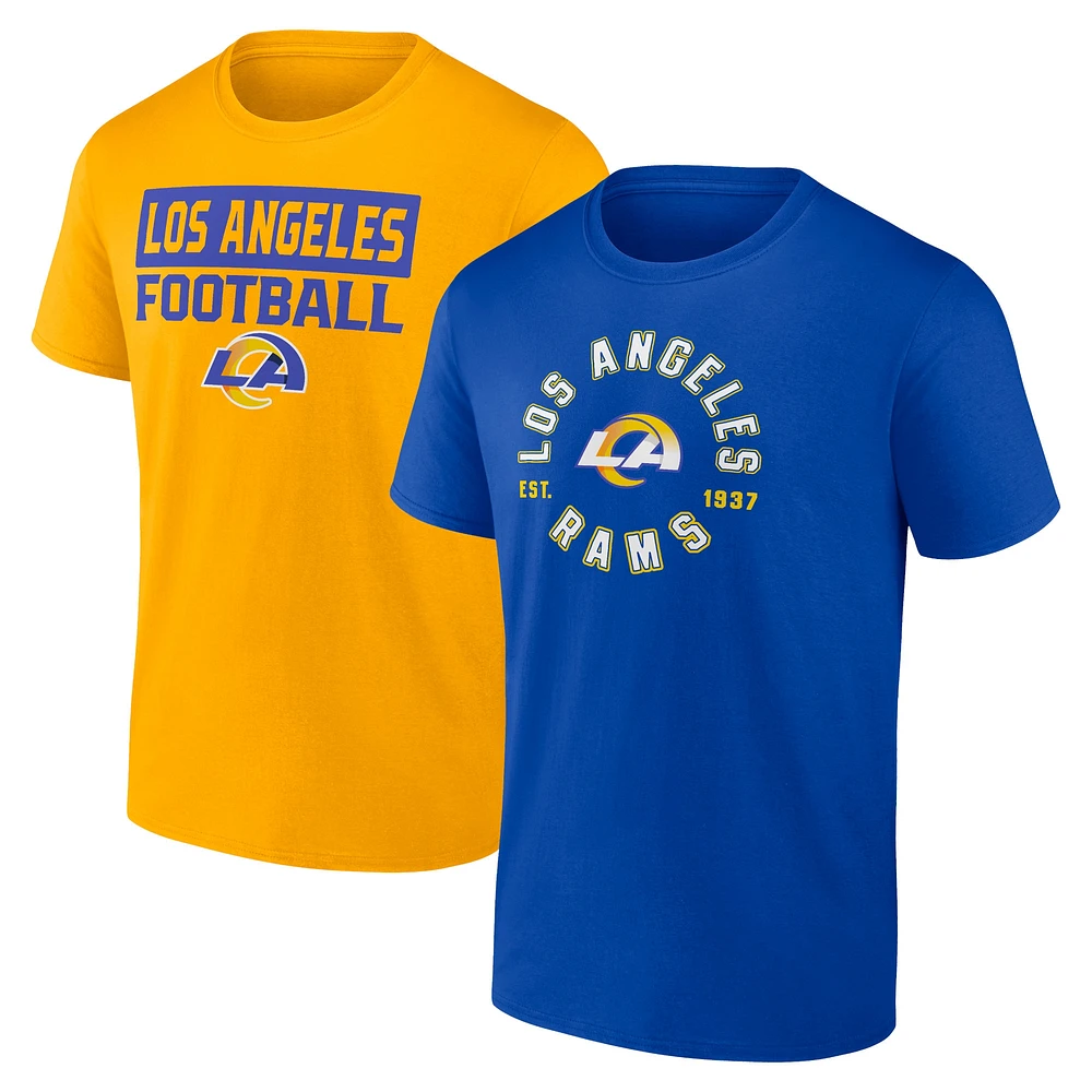 Pack combiné de t-shirts Fanatics Los Angeles Rams Serve pour hommes