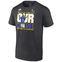 Fanatics pour hommes Matthew Stafford Charcoal Los Angeles Rams Super Bowl LVI Champions T-shirt de la ville natale