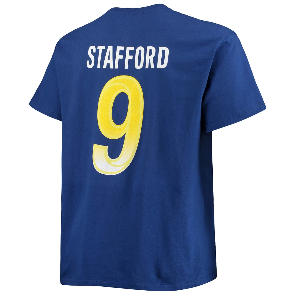 Men's Fanatics Matthew Stafford Royal Los Angeles Rams Big & Tall Player Name Number T-Shirt