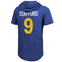 T-shirt à capuche avec nom et numéro du joueur Fanatics Matthew Stafford Royal Los Angeles Rams pour hommes