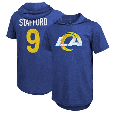 T-shirt à capuche avec nom et numéro du joueur Fanatics Matthew Stafford Royal Los Angeles Rams pour hommes