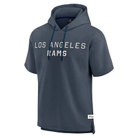Men's Fanatics Navy Los Angeles Rams Elements Future Ground Lettering Short Sleeve Pullover Hoodie