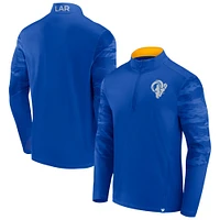 Men's Fanatics Royal/Gold Los Angeles Rams Defender Quarter-Zip Jacket