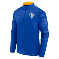 Men's Fanatics Royal/Gold Los Angeles Rams Defender Quarter-Zip Jacket