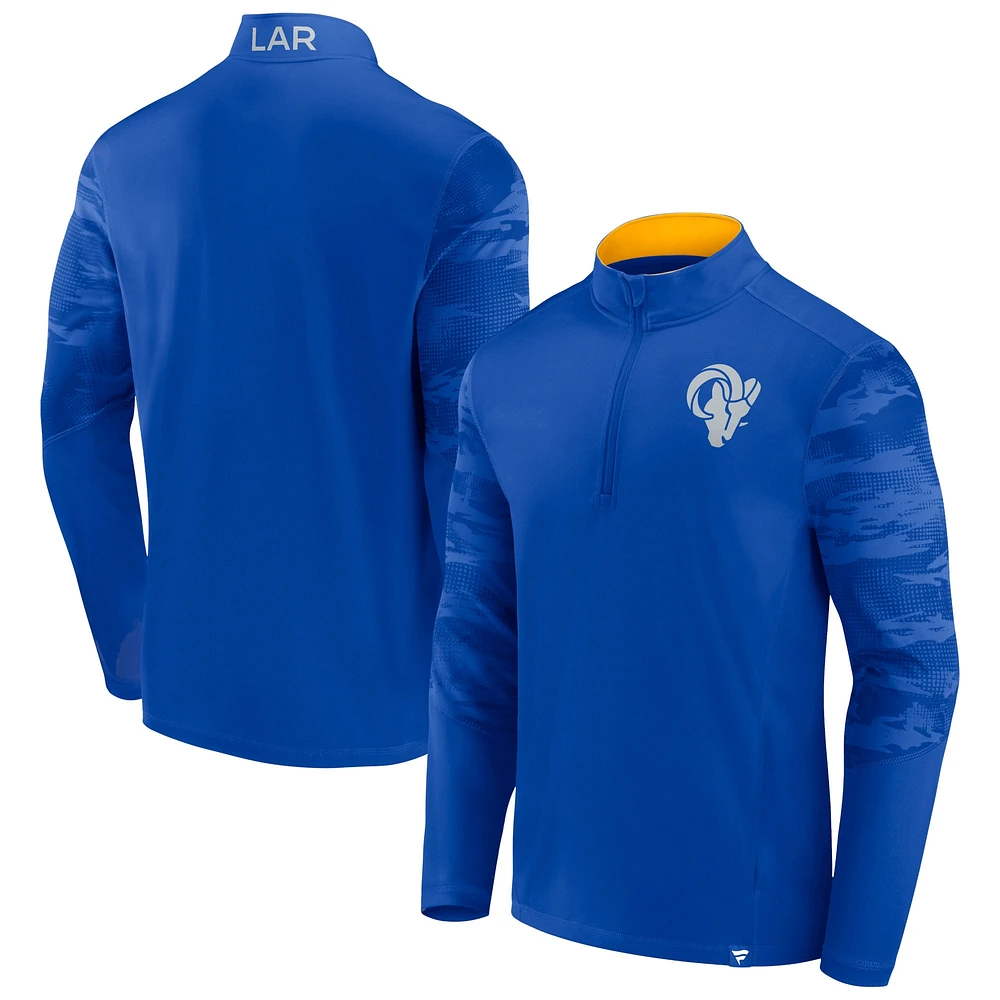 Veste à quart de zip Fanatics Royal/Gold Los Angeles Rams Defender pour hommes