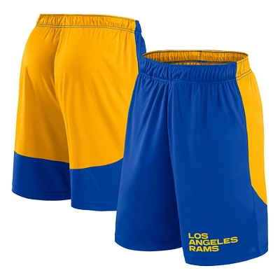 Short de lancement Fanatics Royal/Gold pour homme des Los Angeles Rams