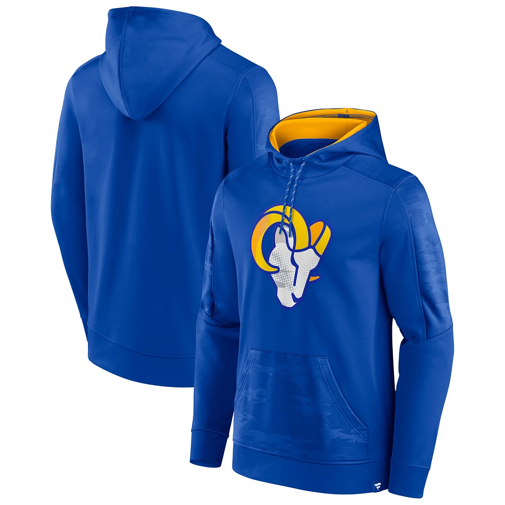 Men's Fanatics Royal/Gold Los Angeles Rams On The Ball Defender Pullover Hoodie