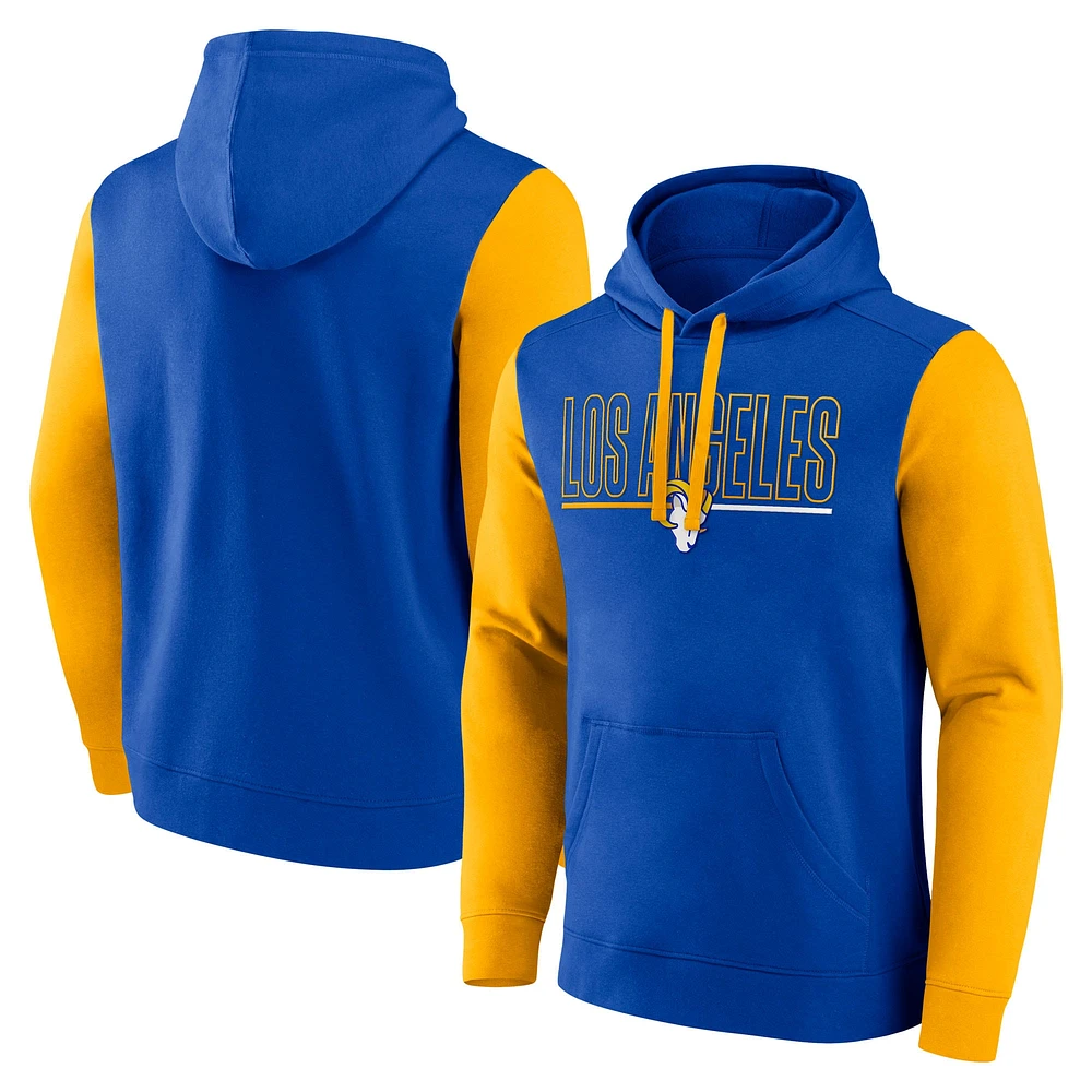 Sweat à capuche Fanatics Royal/Gold Los Angeles Rams Outline pour homme