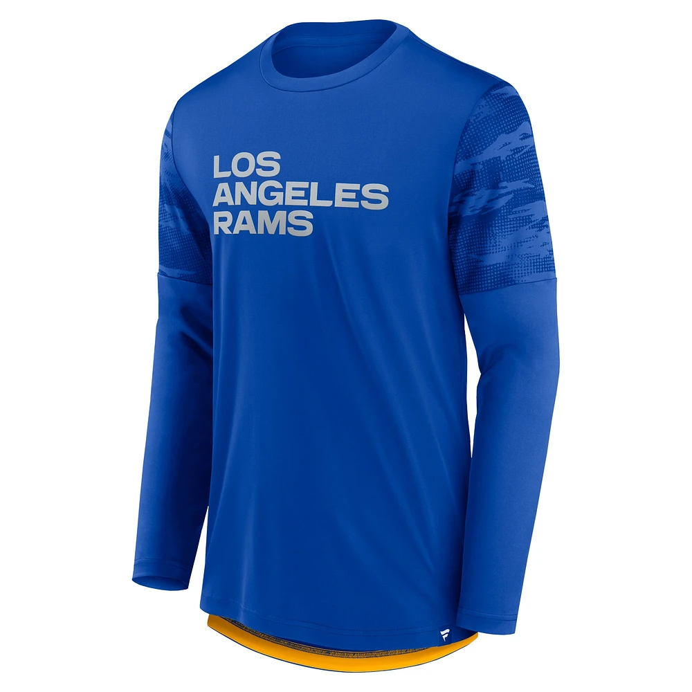 T-shirt à manches longues Fanatics Royal/Gold Los Angeles Rams Square Off pour hommes